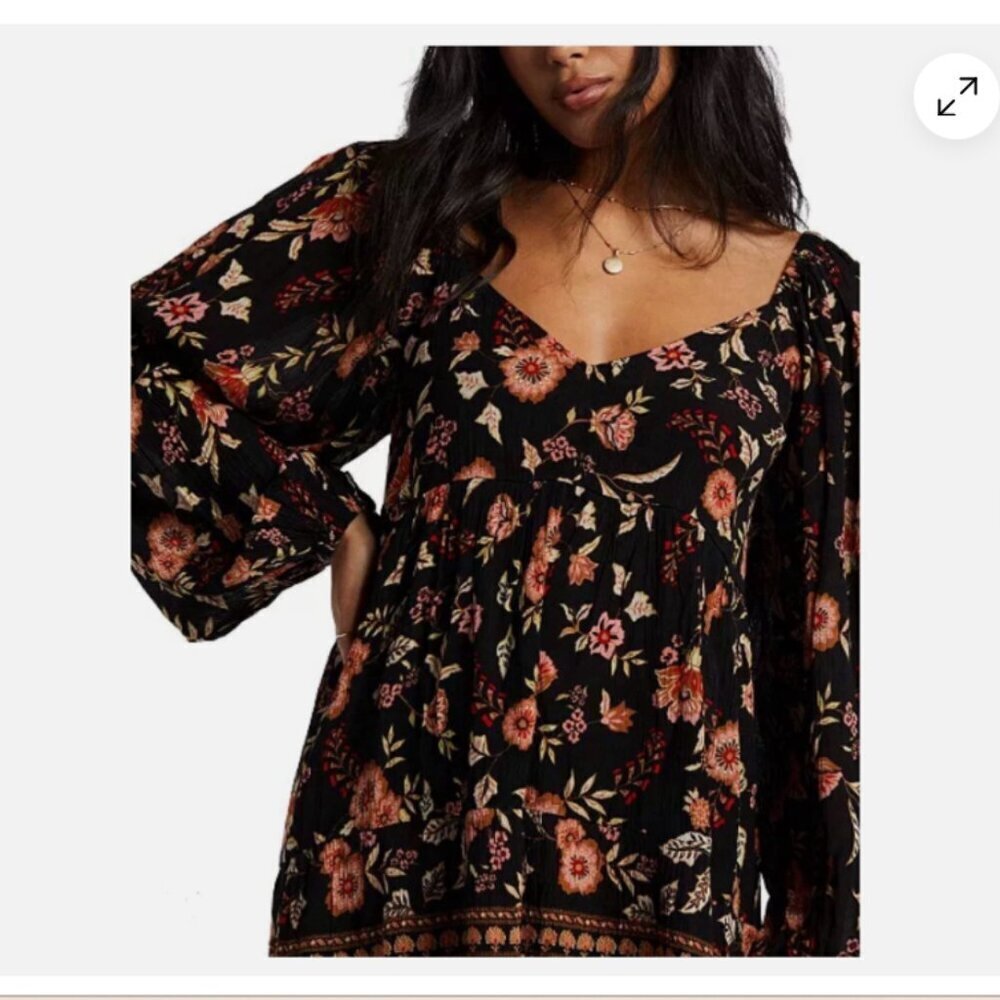 Billabong Lost Days Moon Dress Black Multi Size Small - Picture 3 of 12